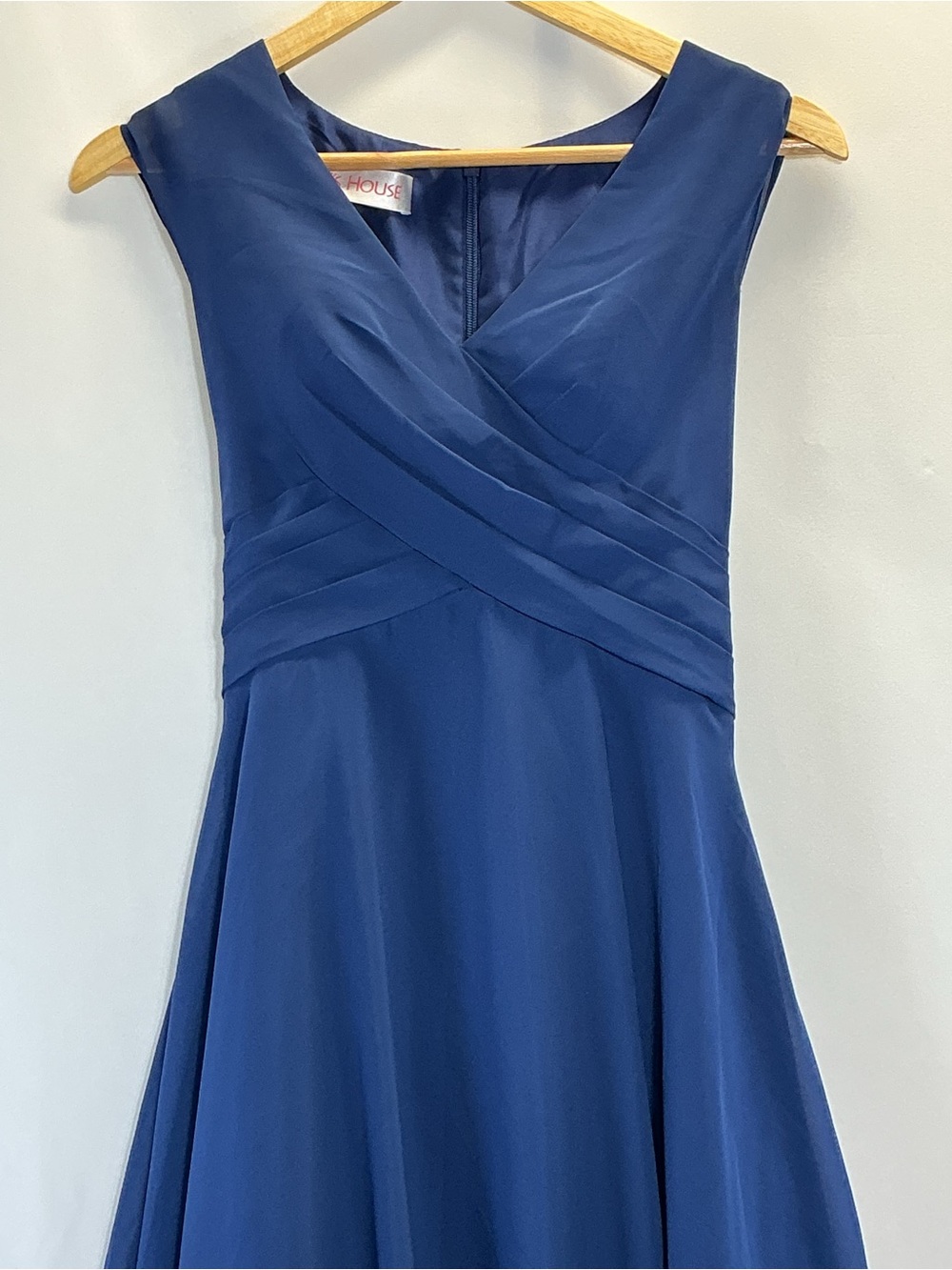 JJ’s House Blue Chiffon Bridesmaid Dress V Neck Sleeveless A-Line Size Unknown - Picture 5 of 9
